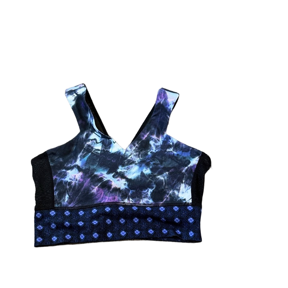 Nanette Lepore Blue Purple Kaleidoscope Sports Bra Racerback Active SIZE XS